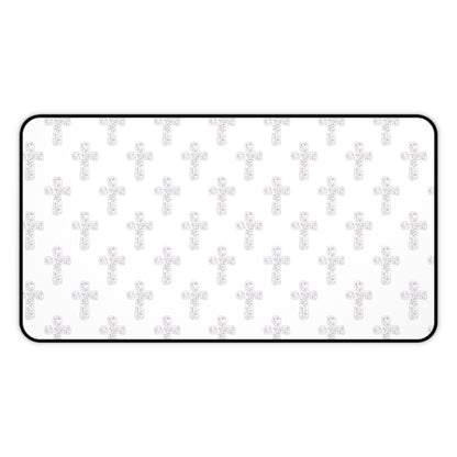 Floral Line Cross | Desk Mat