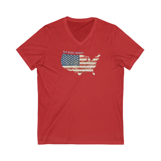 God Bless America (Rough) | V-Neck T-Shirt