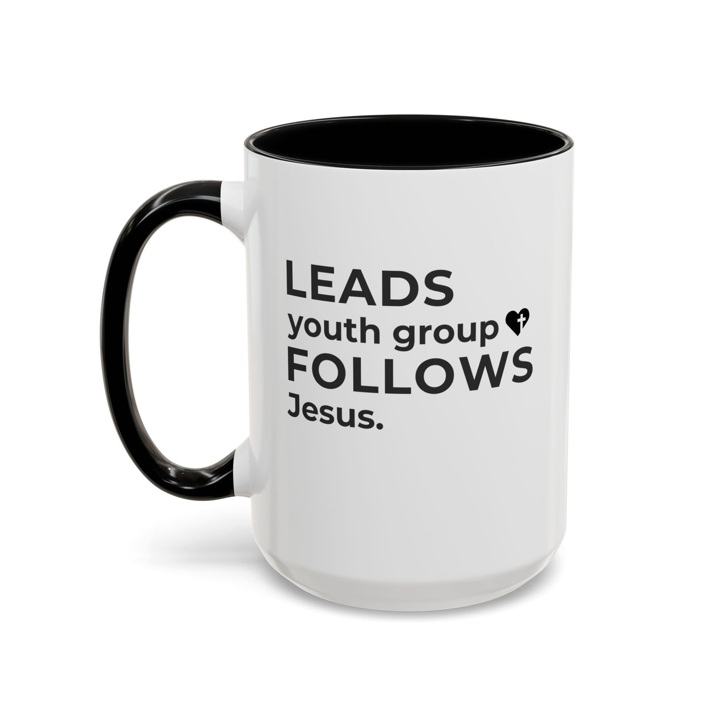 Leads Youth Group Follows Jesus | Large Color Accent Mug