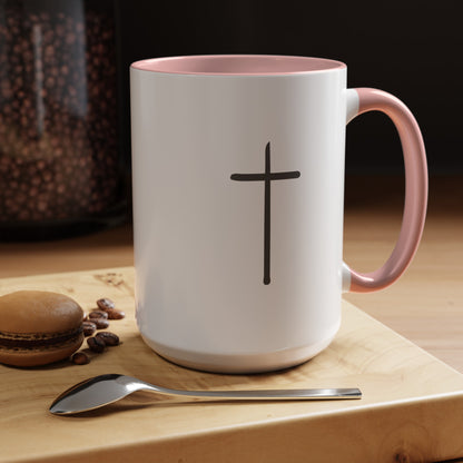 Simple Cross | Large Color Accent Mug