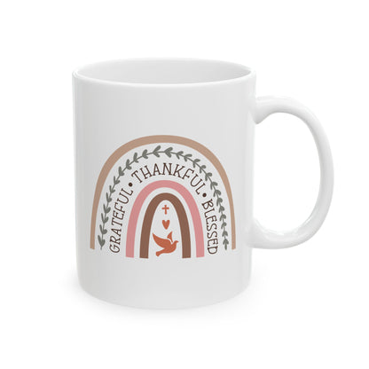 Grateful Thankful Blessed | Ceramic Mug