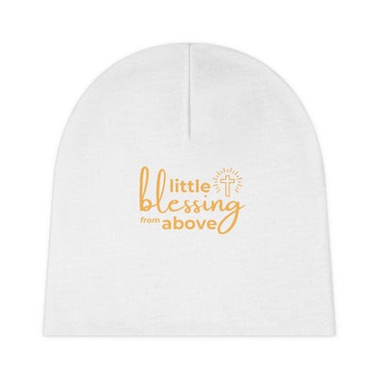 Little Blessing from Above | Baby Beanie (Yellow Letters)