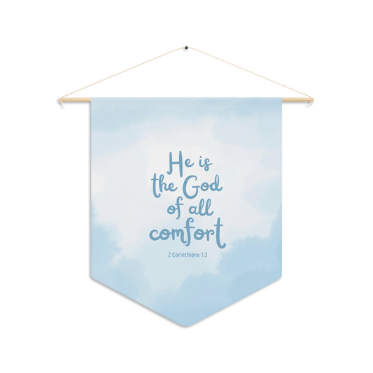 He is the God of all Comfort | Wall Hanging (Blue Skies)