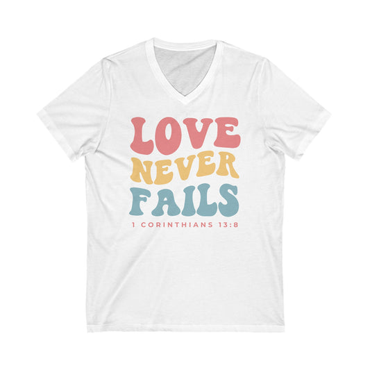 Love Never Fails | V-Neck T-Shirt