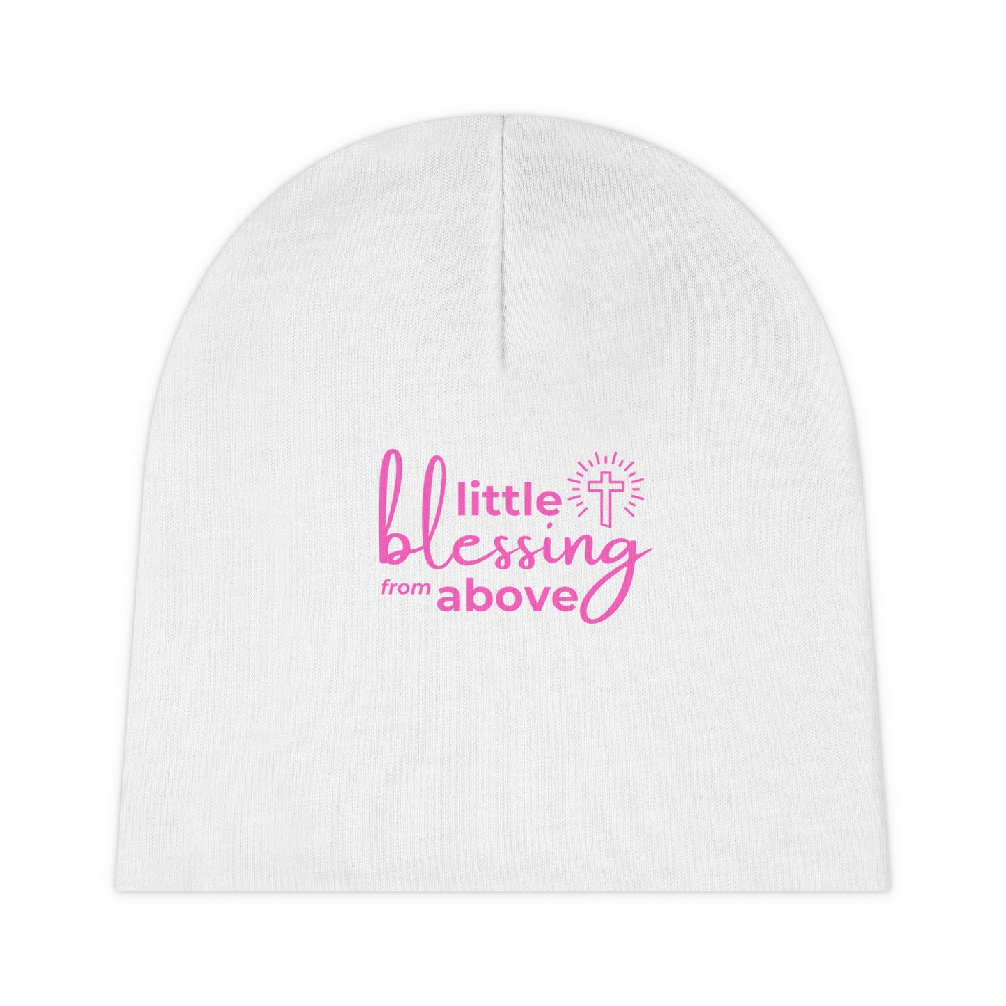 Little Blessing from Above | Baby Beanie (Pink Letters)