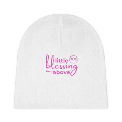 Little Blessing from Above | Baby Beanie (Pink Letters)