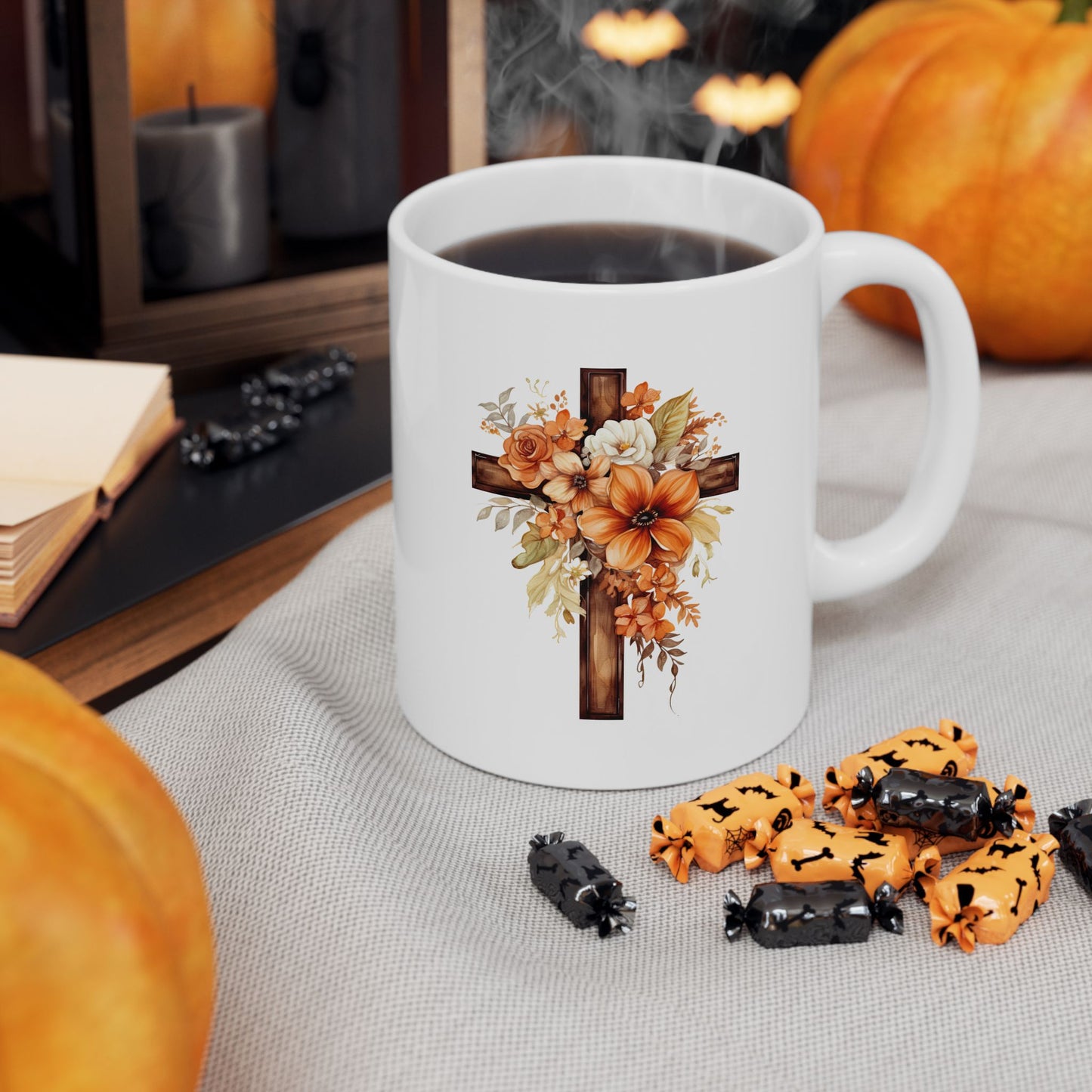 Floral Autumn Cross | Ceramic Mug