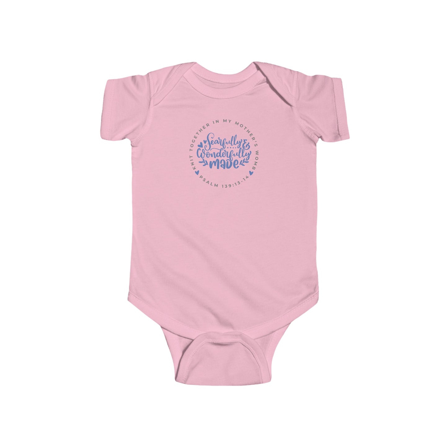 Knit Together - Fearfully and Wonderfully Made | Baby/Toddler Onesie (Blue Letters)