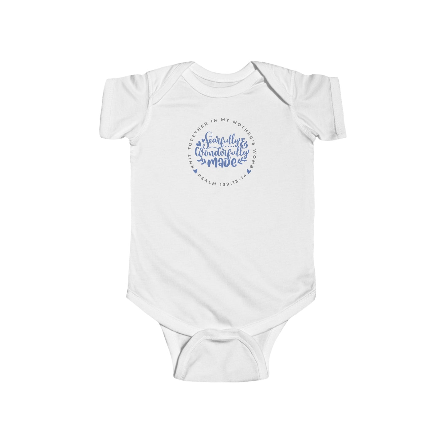 Knit Together - Fearfully and Wonderfully Made | Baby/Toddler Onesie (Blue Letters)