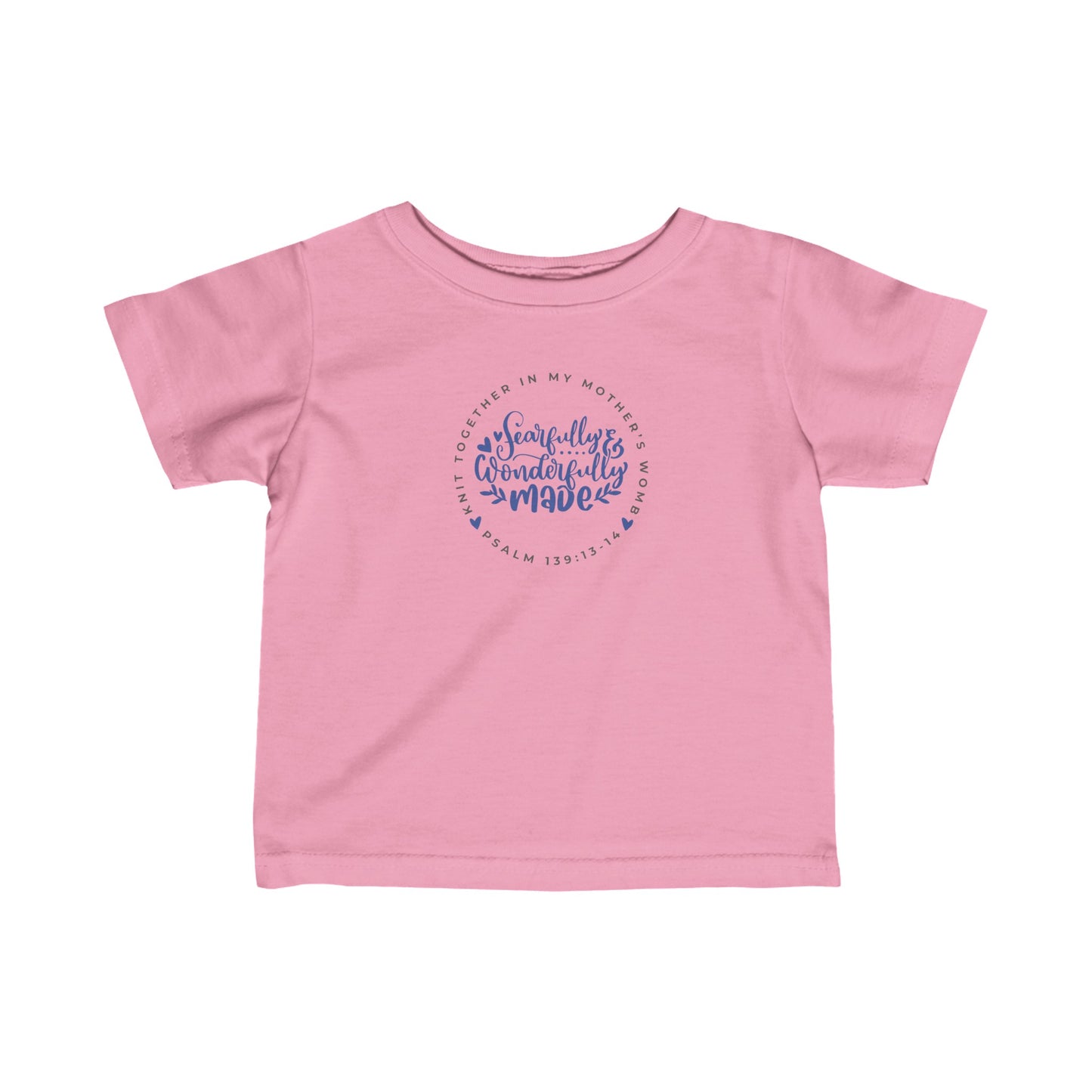 Knit Together - Fearfully and Wonderfully Made | Baby/Toddler T-Shirt (Blue Letters)