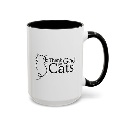 Thank God for Cats | Large Color Accent Mug