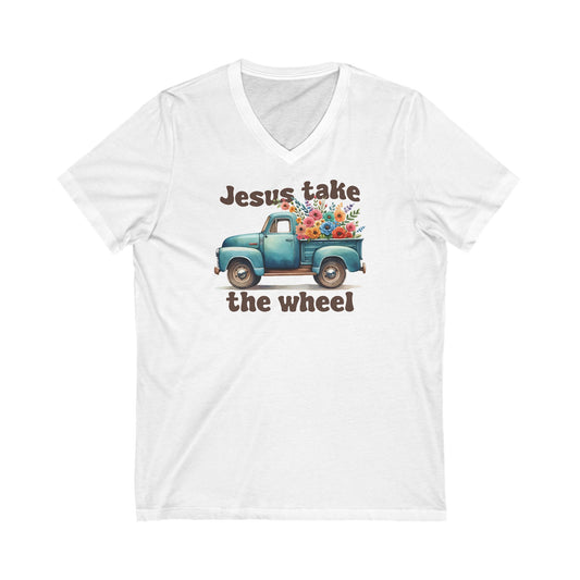 Jesus Take the Wheel (Truck) | V-Neck T-Shirt