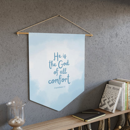 He is the God of all Comfort | Wall Hanging (Blue Skies)