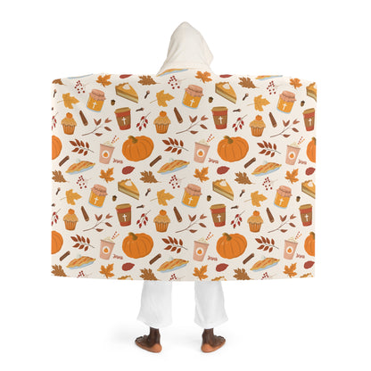 Jesus Autumn | Hooded Sherpa Fleece Blanket