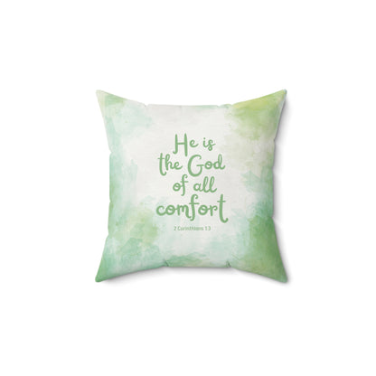 He is the God of all Comfort | Decorative Pillow (Nature's Green)