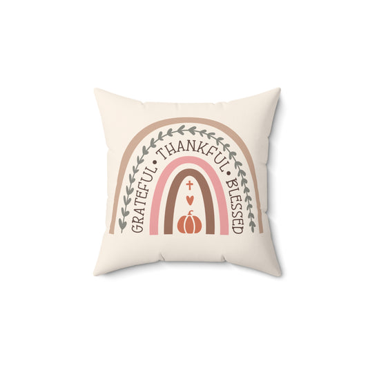 Grateful Thankful Blessed | Decorative Pillow