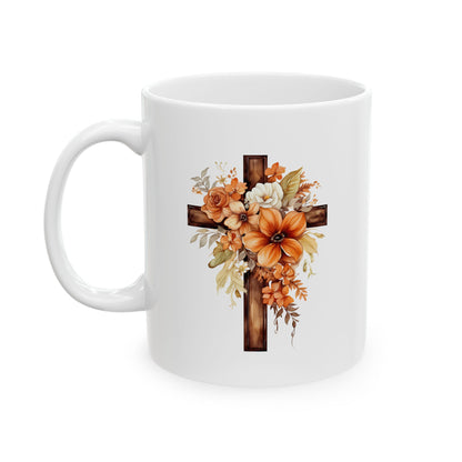 Floral Autumn Cross | Ceramic Mug