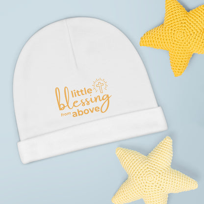 Little Blessing from Above | Baby Beanie (Yellow Letters)