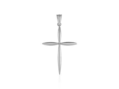 Elegant Pointed Cross Pendant | 14k Yellow or White Gold