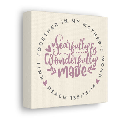 Knit Together - Fearfully and Wonderfully Made | Small or Large Canvas (Rose Letters)