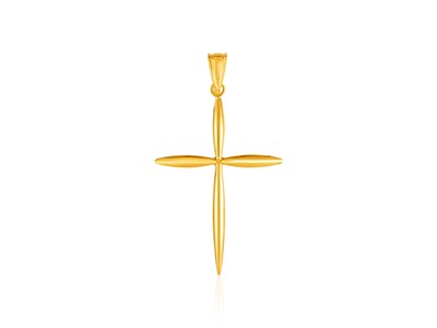 Elegant Pointed Cross Pendant | 14k Yellow or White Gold