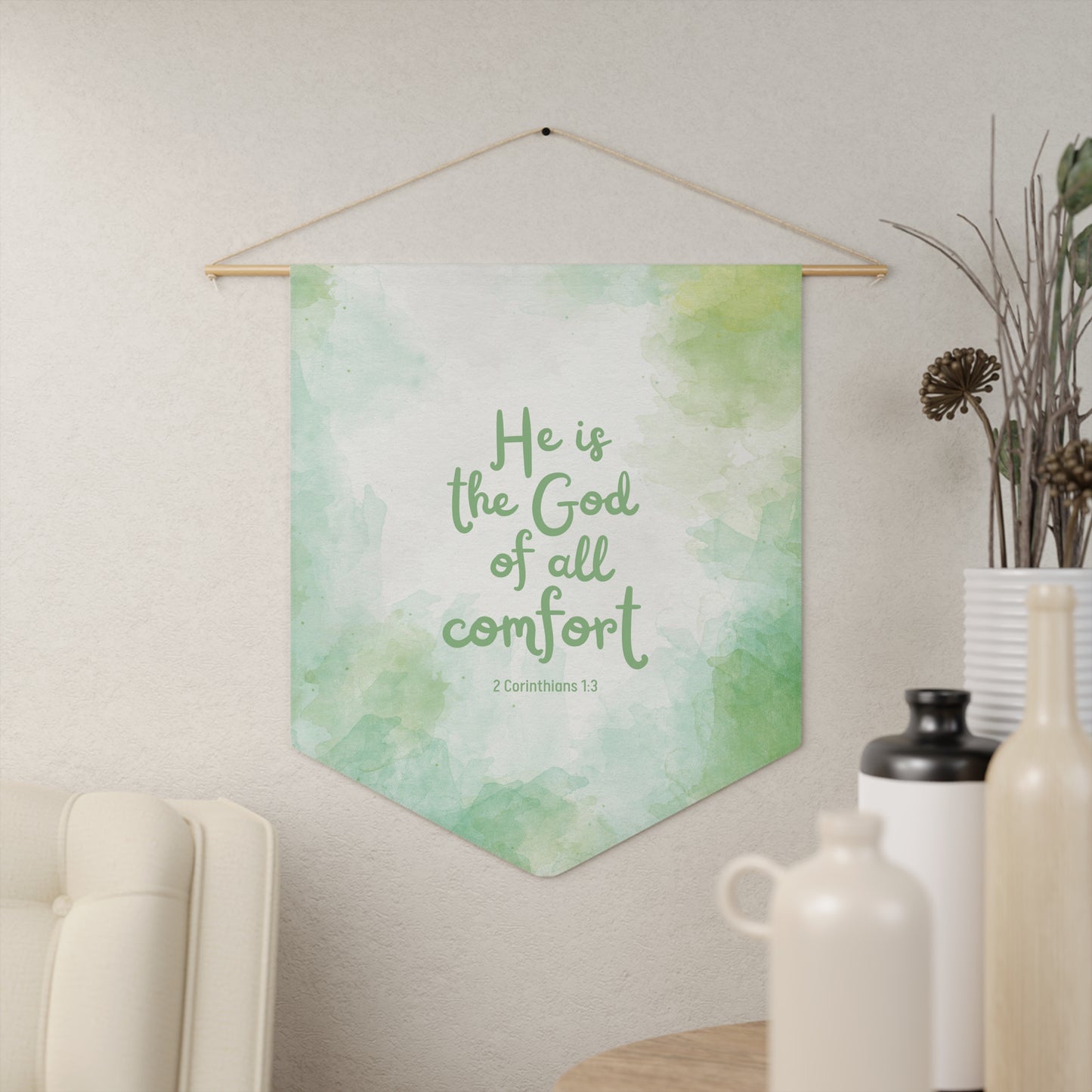 He is the God of all Comfort | Wall Hanging (Nature's Green)