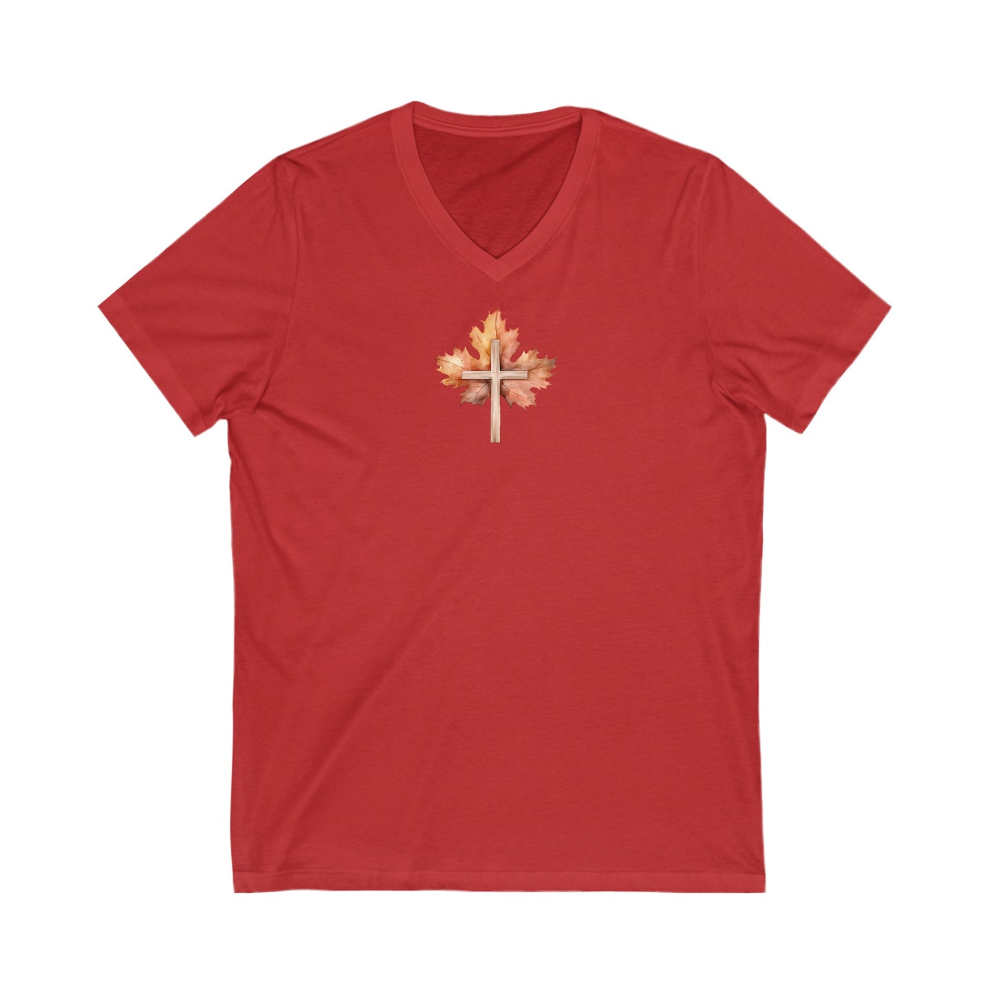 Simple Autumn Cross | V-Neck T-Shirt