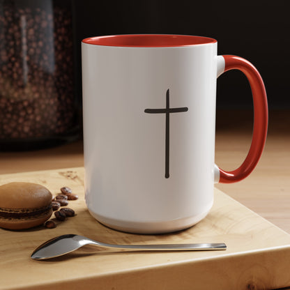 Simple Cross | Large Color Accent Mug