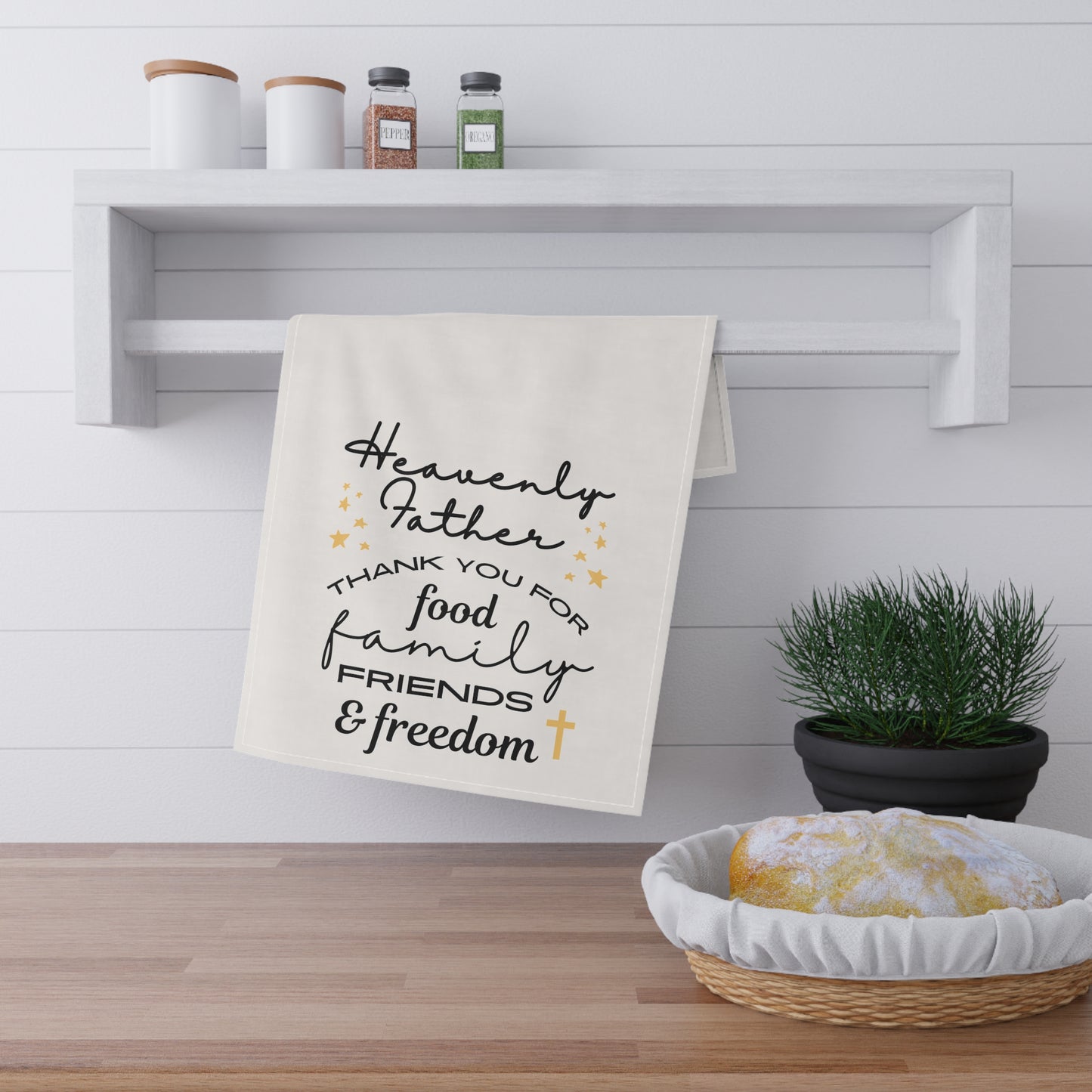 Heavenly Father Thank You (Cross) | Kitchen Towel