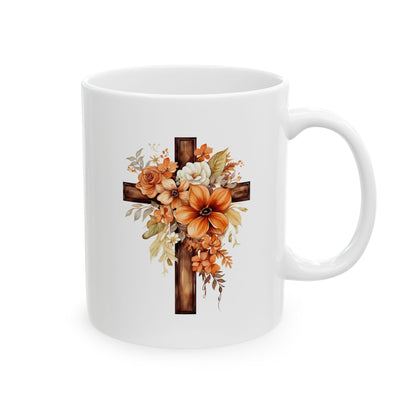 Floral Autumn Cross | Ceramic Mug