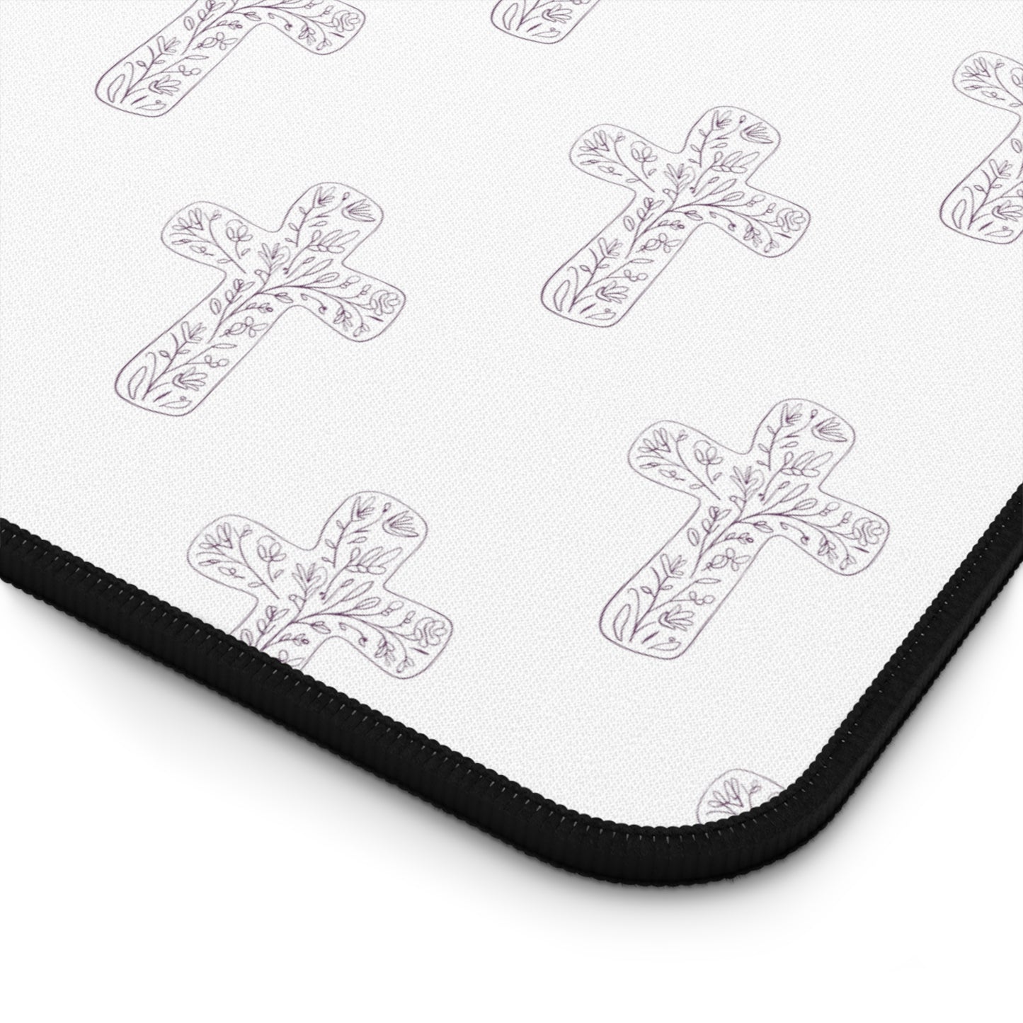 Floral Line Cross | Desk Mat