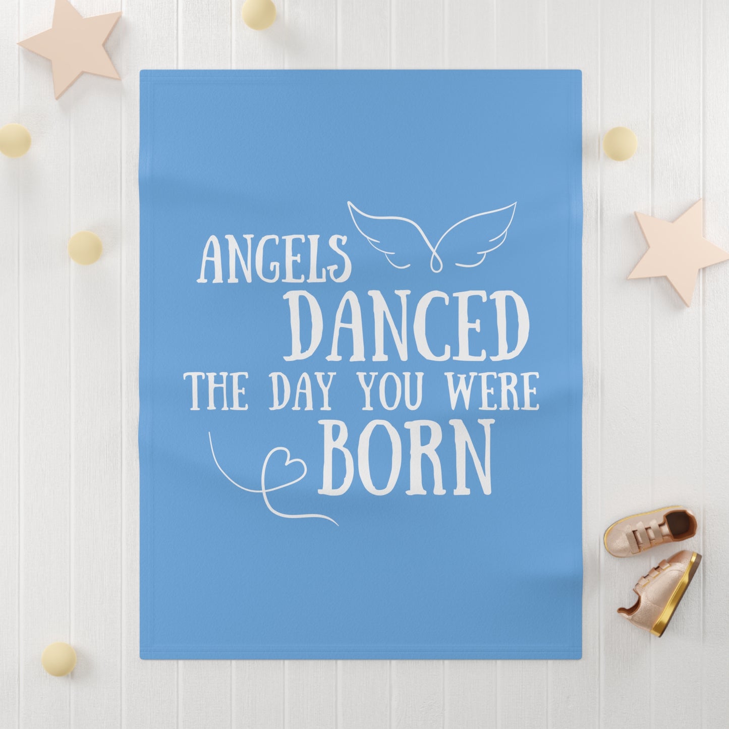 Angels Danced the Day You Were Born | Baby Blanket (Blue)