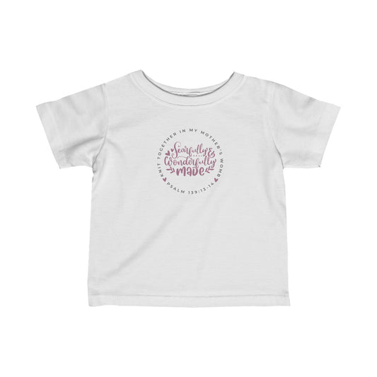 Knit Together - Fearfully and Wonderfully Made | Baby/Toddler T-Shirt (Rose Letters)