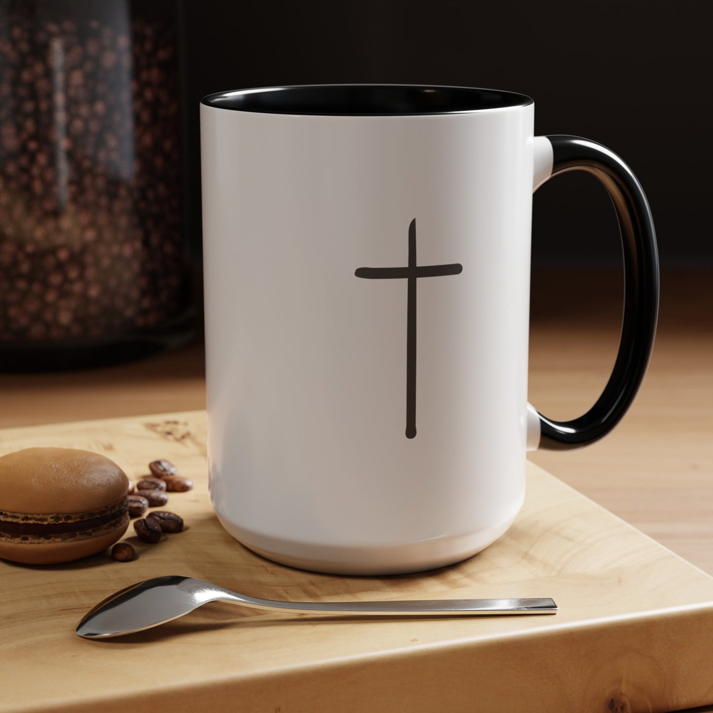 Simple Cross | Large Color Accent Mug